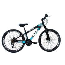 Bicicleta Vikingx TUFF25/30 Xwide Aro 26 Freio a Disco 21 Velocidades Cambios Shimano Preto Azul