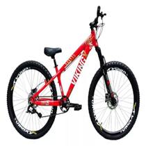 Bicicleta Vikingx Vermelho Aro 26 Single Wheeling Freio Hidráulico Bicicleta Vikingx Vermelho Aro 26 Single Wheeling Freio Hidráulico
