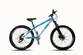 Bicicleta Vikingx X-35 1x8 Single Câmbios Shimano Cubo Cassete Azul Com Branco Bicicleta Vikingx X-35 1x8 Single Câmbios Shimano Cubo Cassete Azul Com Branco