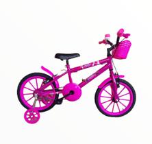 Bicicletas aro 16 rosa para menina infantil de 3 a 7 anos - wendy