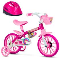 Bicicletinha Infantil Menina Aro 12 Feminina Flower + Capacete Nathor Proteção e Segurança p Pequena Bicicletinha Infantil Menina Aro 12 Feminina Flower + Capacete Nathor Proteção e Segurança p Pequena