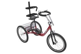 Bicileta triciclo adaptado vermelho- aro 20- deficiente físico- original dream bike