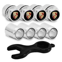 Bico Capa Válvula Cromado Roda Pneu Carro Moto Bike Porsche Bico Capa Válvula Cromado Roda Pneu Carro Moto Bike Porsche