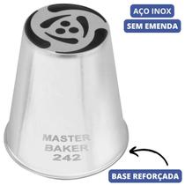 Bico De Confeitar Russo Flor Instantânea Nº 242 XG Master Baker Em Inox Sem Emenda