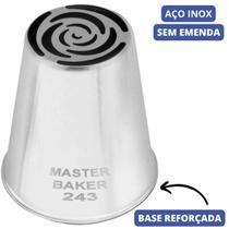 Bico De Confeitar Russo Flor Instantânea Nº 243 XG Master Baker Em Inox Sem Emenda