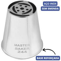 Bico De Confeitar Russo Flor Instantânea Nº 244 XG Master Baker Em Inox Sem Emenda