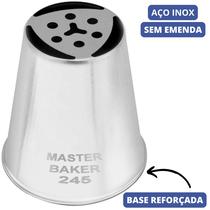 Bico De Confeitar Russo Flor Instantânea Nº 245 XG Master Baker Em Inox Sem Emenda