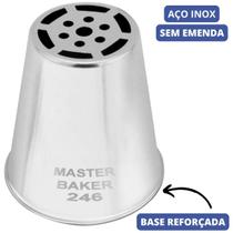 Bico De Confeitar Russo Flor Instantânea Nº 246 XG Master Baker Em Inox Sem Emenda