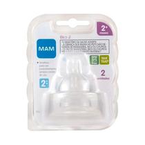 Bico de Mamadeira MAM Tamanho 2 Fluxo Médio 2 Unidades