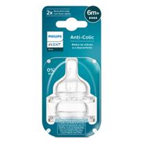 Bico de Mamadeira Phillips Avent Anti Colic 6+ Meses com 2 Unidades Bico de Mamadeira Phillips Avent Anti Colic 6+ Meses com 2 Unidades
