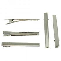 Bico De Pato Jacaré Cor Prata 12 Unidades 7,5Cm