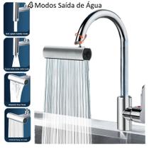 Bico De Torneira De Cozinha Cascata 4 Funções Bocal De Alta Pressão Para Pia Rotação 360