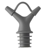 Bico Dosador Duplo Para Garrafas Azeite Vinagre Em Silicone Cinza Bico Dosador Duplo Para Garrafas Azeite Vinagre Em Silicone Cinza