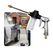 Bico Esguicho Bocal Mangueira Jardim Pistola Jato Alta Pressão Lavagem Carro Com Reservatório de Espuma