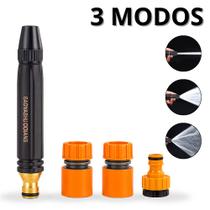 Bico Jato Pulverizador 3 Modos de Pressão com Conectores Universais para Mangueira de Jardim