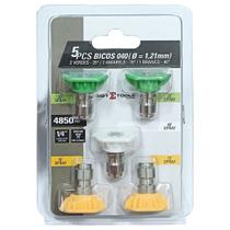 Bico lavadora engate rápido kit 2 verde / 2 amarelo / 1 branco - sigma tools
