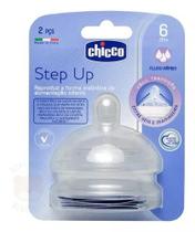 Bico Mamadeira 2 Unidades Step Up Fluxo Rápido 6m+ - CHICCO Bico Mamadeira 2 Unidades Step Up Fluxo Rápido 6m+ - CHICCO