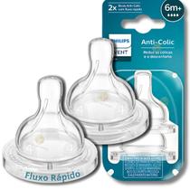 Bico Mamadeira Avent Clássica Philips Nº4 Kit 2 Unidades 6m Bico Mamadeira Avent Clássica Philips Nº4 Kit 2 Unidades 6m