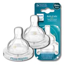 Bico Mamadeira Avent Clássica Philips Nº4 Kit 2 Unidades 6m+