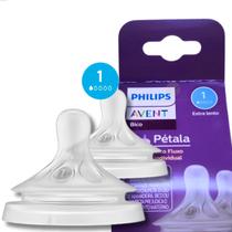 Bico Mamadeira Avent Pétala 3.0 0m rn N1 Fluxo Extra Lento - Philips Avent