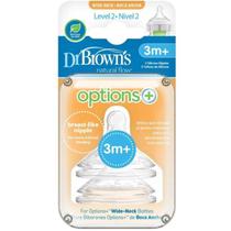 Bico Mamadeira Boca Larga Dr. Brown's 3 Meses+ 2 Unidades