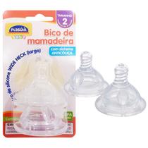 Bico Mamadeira de Silicone Wide Neck Largo 2 Unid - Plasútil