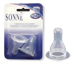 Bico Mamadeira redondo Com 2 Unidades 100% Silicone Marca Sonne Blister
