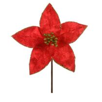 Bico Papagaio Aveludado Vermelho com Glitter Dourado 23cm D&A