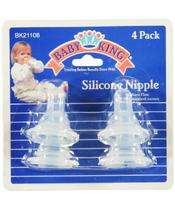 Bico para Mamadeira Baby King Kit com 4 Unidades Silicone Fluxo Médio Bico para Mamadeira Baby King Kit com 4 Unidades Silicone Fluxo Médio
