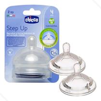 Bico Para Mamadeira Step Up 4m+ Fluxo Ajustável 2un - Chicco Bico Para Mamadeira Step Up 4m+ Fluxo Ajustável 2un - Chicco