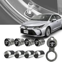 Bico Pneu Cromado Pino Roda Válvula Antifurto Toyota - Metal