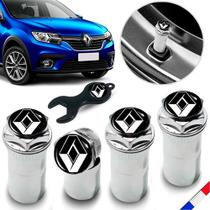 Bico Pneu Cromado Roda Válvula Antifurto Renault Sandero