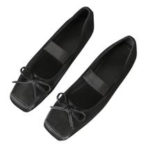Bico quadrado feminino Ballet Flats Stunner Stunner preto 43 (10)