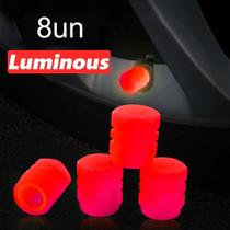 Bico Tampa Válvula Pneu 8un Carro Moto Luminoso Fluorescente