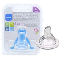 Bico Unitário Mamadeira Nº 3 Ortodôntico Fluxo Rápido 4m+ - Baby MAM Cor:Transparente