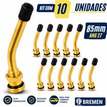 Bico Válvula Pneu Sem Câmara 85mm 27 Graus Caminhões Ônibus Alta Resistência kit 10 Unidades Bico Válvula Pneu Sem Câmara 85mm 27 Graus Caminhões Ônibus Alta Resistência kit 10 Unidades