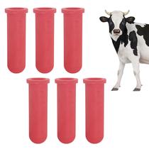 Bicos Alimentadores para Bezerros USUNFARM 6 Peças, Vermelhos, de Borracha Bicos Alimentadores para Bezerros USUNFARM 6 Peças, Vermelhos, de Borracha