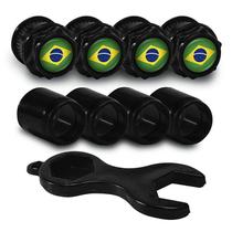 Bicos Capa de Válvula Preto Pneu Bandeira Brasil Bicos Capa de Válvula Preto Pneu Bandeira Brasil
