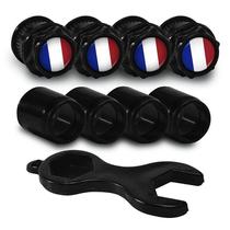 Bicos Capa de Válvula Preto Pneu Bandeira França Bicos Capa de Válvula Preto Pneu Bandeira França