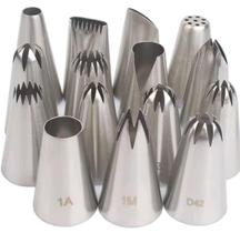 Bicos De Confeitar 15 Bicos grande de inox p chantily creme Bicos De Confeitar 15 Bicos grande de inox p chantily creme