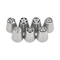 Bicos De Confeitar Em Aço Inoxidável Tipo Tulipa Russa 8 Peças/Conjunto Ferramentas De Decoração De Bicos De Confeitar Em Aço Inoxidável Tipo Tulipa Russa 8 Peças/Conjunto Ferramentas De Decoração De