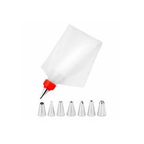 Bicos de Confeitar Inox 7un e Saco Reutilizavel Bolo Cupcake Bicos de Confeitar Inox 7un e Saco Reutilizavel Bolo Cupcake