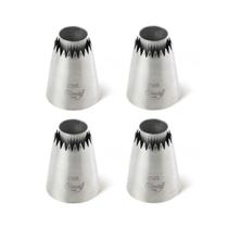Bicos de Confeitar para Suspiro e Bolos de Festas Cromus Allonsy em Aço Inox Nº796L 4Un Bicos de Confeitar para Suspiro e Bolos de Festas Cromus Allonsy em Aço Inox Nº796L 4Un