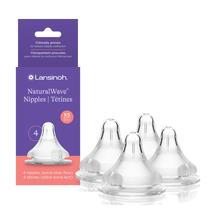 Bicos de mamadeira Lansinoh NaturalWave 100% silicone 4C 6M+