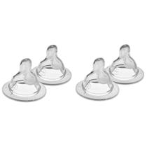 Bicos de mamadeira MAM Medium Flow Level 2, mais de 2 meses, silicone, pacote com 4