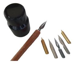 Bicos Pena Cabo Madeira 1 Tinta Nanquim Caligrafia Desenho Bicos Pena Cabo Madeira 1 Tinta Nanquim Caligrafia Desenho