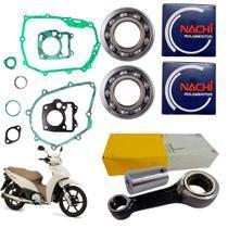 Biela biz honda 125 todas metal leve rolamento virabrequim + juntas