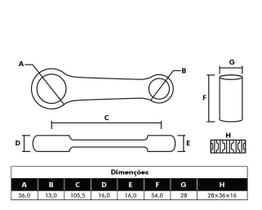 Biela motor kit completo brandy titan125 02-08/fan125 04-08 Biela motor kit completo brandy titan125 02-08/fan125 04-08