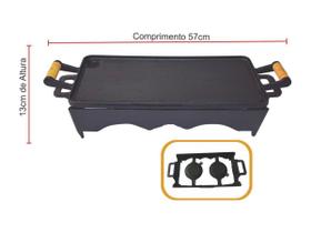 Bifeteira 25x45 Rechaud Com 02 Porta Álcool - Completa