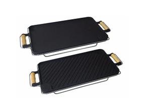 Bifeteira Chapa Dupla Face Em Ferro Fundido 26x48 Cm